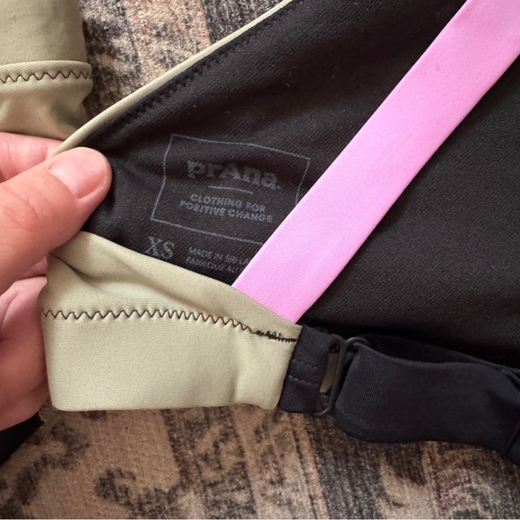 Prana Baja Bound Two Piece Swimsuit Colorblock Black Green XSmall - Picture 3 of 6